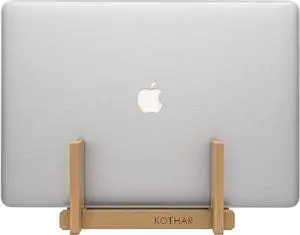 Kothar Wooden Vertical Laptop Stand for Desk, Vertical Laptop Holder, Bamboo, Desktop Dock for Apple MacBook, Microsoft Surface, iPad, Tablets and More Kothar Wooden Vertical Laptop Stand for Desk, Vertical Laptop Holder, Bamboo, Desktop Dock for Apple MacBook, Microsoft Surface, iPad, Tablets and More