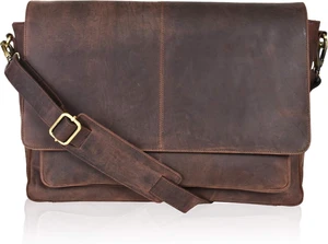 Leather Laptop Messenger Bag for Men and Women - Briefcase Crossbody Office Leather Laptop Messenger Bag for Men and Women - Briefcase Crossbody Office