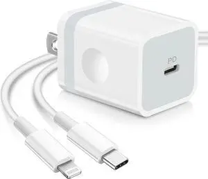 20W iPhone Fast Charger MFi Certified, ARCCRA USB C Charger Block PD Wall Plug with 6FT USB-C to Lightning Cable for iPhone 13/12 Pro/Pro Max/Mini, iPhone 11/XS/XR/X/8, AirPods (Pack 2in1)