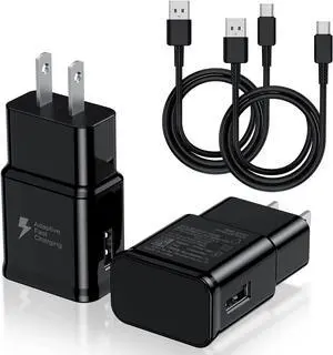 Type C Charger Fast Charging 2 Pack USB C Android Phone Wall Charger Block & 6ft Charge Cable Cord for Samsung Galaxy S8 / S9 / S10 Plus Active S10e S20 / S21 Ultra Plus Note 8 9 10 Pixel 3 etc