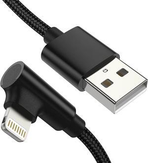 1ft Right Angle Lightning Cable Short, 3 Pack Braided Fast Charging USB to iPhone Charger Cord 90 Degree Compatible with Apple iPhone 13 12 11 Pro Max Xs Xr X 5 6 7 8 Plus SE, iPad Air/Mini