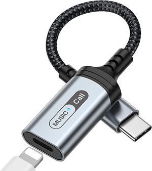 USB C to Lightning Audio Adapter for iPad Pro 10 iPhone 15 Pro Max Type C Male to Female MFi Certified Lightning Headphone Earphones Converter for iPad Air Mini MacBook Connector Not Support Charging