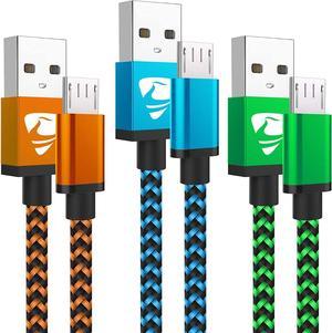 Micro USB Cable Aioneus Android Charger Cable [3-Pack, 6 ft] Micro USB Cord Nylon Braided Fast USB Charging Cable Compatible with Samsung Galaxy S7/S6, Xbox One, Huawei, Sony, Nexus, HTC, PS4 and More