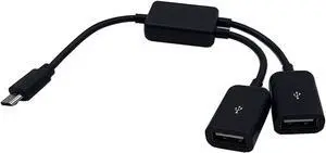 zdyGCTime Micro USB Host Cable Micro USB Male to 2X Type A Dual USB Female OTG Adapter Converter Hub for Android Tablet Pc and Smart Phone Black zdyGCTime Micro USB Host Cable Micro USB Male to 2X Type A Dual USB Female OTG Adapter Converter Hub for Android Tablet Pc and Smart Phone Black