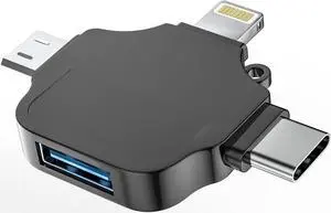 Lightning Male to USB Female Adapter for Apple IPhone15 Pro Max Plus IPad OTG Cable Micro Type C Android Thunderbolt 3 Port Adaptador Conector Micro USB C Cell Phone Camera Flash Drive Mouse Keyboard