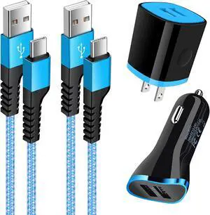 for Motorola USB-C Car Charger+Fast Charger Block+2 Type C 3ft Cables for Moto G Stylus 5G/G Power(2025)/Edge+/Moto G(2024)/Edge 40, Defy 2/Moto G51/G50/G10, Google Pixel 9/8a/7a, Samsung S25 S24 S23