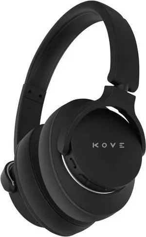 KOVE 101-N Active Noise Cancelling Headphones - Wireless Over-Ear Bluetooth Headphones, 200H Stand-by Time, Hi-Res Audio, Deep Bass, Memory Foam, for Travel, Home and Office - Built-in Microphone
