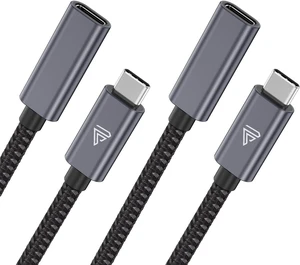 Faracent USB Type C Extension Cable (1.5ft/0.5M), USB 3.1(10gbps) Male to Female Extender Braided Data Cord Compatible with MacBook M2 Air Pro, iPad Pro 2021, Surface Samsung S22 Grey- 2 Packs Faracent USB Type C Extension Cable (1.5ft/0.5M), USB 3.1(10gbps) Male to Female Extender Braided Data Cord Compatible with MacBook M2 Air Pro, iPad Pro 2021, Surface Samsung S22 Grey- 2 Packs