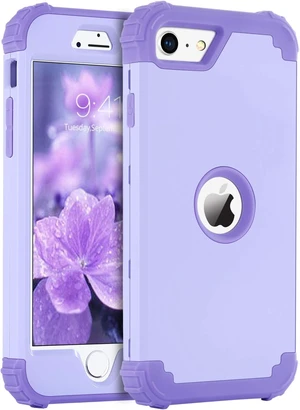 for iPhone SE 2022 Case and iPhone SE 2020 Case Heavy Duty 3 in 1 Full Body Rugged Shockproof Hybrid Hard PC Soft Rubber Case for iPhone SE 3rd/2nd Gen Light Purple/Lavender for iPhone SE 2022 Case and iPhone SE 2020 Case Heavy Duty 3 in 1 Full Body Rugged Shockproof Hybrid Hard PC Soft Rubber Case for iPhone SE 3rd/2nd Gen Light Purple/Lavender
