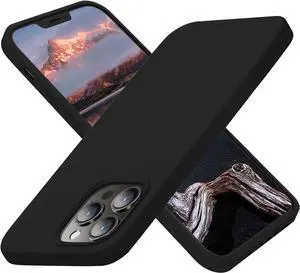 Designed for iPhone 13 Pro Case Silicone Ultra Slim Shockproof Protective Phone Case with [Soft Anti-Scratch Microfiber Lining] 6.1 inch Black