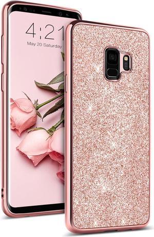 Samsung Galaxy S10 Case,Galaxy S10 Case Women Girls Glitter Bling Slim Shockproof Protective Sparkly Thin Phone Cases Cover for Samsung Galaxy S10 Case 6.1"(2019), Rose Gold/Pink