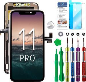 Ace Tech Cellular LCD Screen Replacement Compatible with iPhone 11 Pro 5.8 inch (Model A2160, A2217, A2215) 3D Touch Screen Display Digitizer Frame Assembly Repair Kit with Repair Tools