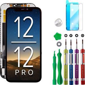 Ace Tech Cellular LCD Screen Replacement for iPhone 12 (A2172, A2402, A2404) / iPhone 12 Pro (A2341, A2406, A2408, A2407) 6.1 inch Touch Display Digitizer Frame Assembly with Repair Tools