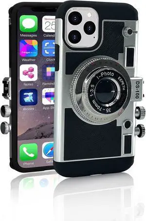 New Emily in Paris Phone Case, Vintage Camera Design for iPhone 11/12/13 Pro Max, with Long Anti-Lost Lanyard