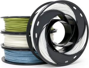Gizmo Dorks PLA 3D Printer Filament 1.75mm 200g, 4 Color Pack - Marble, Glitter Blue, Glow Green, Change Green Yellow