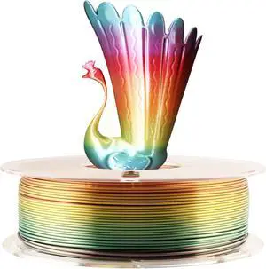 Silk Shiny Fast Color Gradient Change Rainbow Multicolored 3D Printer PLA Filament - 1.75mm 3D Printing Material 1kg 2.2lbs Spool, Widely Compatible for FDM 3D Printe by TTYT3D