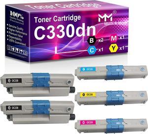 MM MUCH & MORE Compatible Toner Cartridge Replacement for OKI Type C17 C330 use with C330DN C530DN MC361 MC362W MC561 MC562W MFP MC352DN Printers (5-Pack, 2 Black, Cyan, Magenta, Yellow)