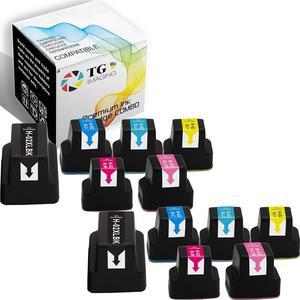 (12-Pack, 2 x BCYMLCLM) Compatible hp02 Color Ink Cartridge Bundle Work in Photosmart C5100 C5140 C5150 C5180 Printers, Sold by TG Imaging