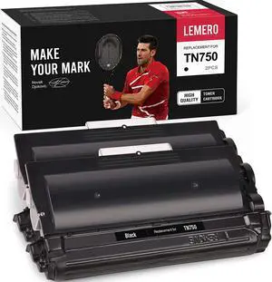 LEMERO Compatible Toner Cartridge Replacement for Brother TN750 TN-750 TN720 to use with HL-5470DW MFC-8710DW MFC-8910DW MFC-8950DW HL-5450DN DCP-8150DN DCP-8110DN (2 Black)
