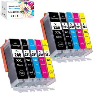 PGI-280 CLI-281 XXL Ink Cartridges Replacement for Canon 280 281 Ink Work with Canon PIXMA TR7520 TS9120 TS8120 TS8220 TS8320 TS6320 (2 PGBK, 2BK, 2C, 2M, 2Y)