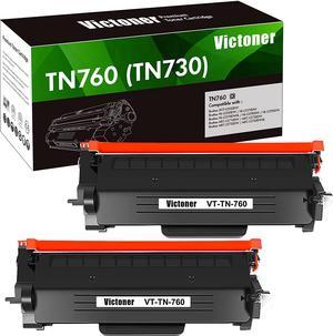 VICTONER Compatible Toner Cartridge Replacement for Brother TN760 TN-760 TN 760 TN-730 TN730 for HL-L2395DW HL-L2350DW HL-L2390DW L2370DW MFC-L2750DW L2710DW DCP-L2550DW Printer (Black, 2 Pack)