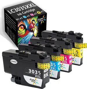 (4-Pack, BK, C, M, Y) ColorPrint Compatible Ink Cartridge Replacement for Brother LC3035 XXL LC3035XXL LC-3035XXL LC3033 Work with MFC-J995DW MFC-J995DWXL MFC-J815DW MFC-J805DW MFC-J805DWXL Printer