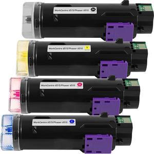 Compatible Toner Cartridge Replacement for Xerox Phaser 6510WorkCentre 6515 Printer High Yield1 Black,1 Cyan,1 Magenta,1Yellow4-Pack