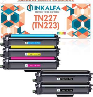 Inkalfa Compatible TN227 Toner Cartridge: Replacement for Brother TN227 TN223 TN-227 TN-223 TN227BK MFC-L3770CDW HL-L3290CDW HL-L3270CDW MFCL3750CDW MFC-L3710CW Printer (5PK TN-227BK/C/M/Y High Yield)