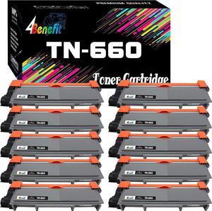 10-Pack (10xBlack) 4Benefit 660 Compatible TN660 Toner Cartridge Replacement for Brother HL-L2300D DCP-L2520DW DCP-L2540DW HL-L2360DW HL-L2320D HL-L2380DW MFC-L2707DW Printer