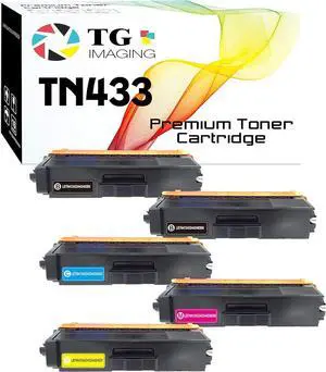 Ennovor TG Imaging (5 Pack) (2B+CYM) Compatible TN433 Toner Cartridge Replacement for TN-433 Color Toner for HL-L8260 L8360 L9310CDW MFC L8610CDW Toner Printer
