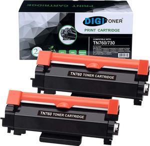 DIGITONER Compatible Toner Cartridge Replacement with Chip for Brother TN760 TN730 TN-760 TN-730, Black [2 Pack]