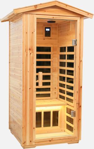 One person Far infrared old fir outdoor sauna room