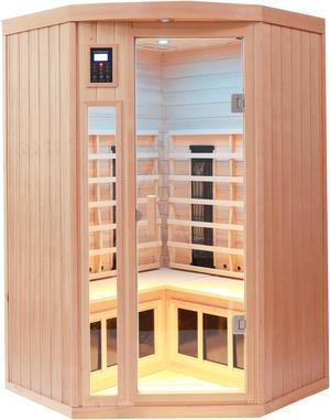 Hemlock pentagonal indoor far infrared sauna room