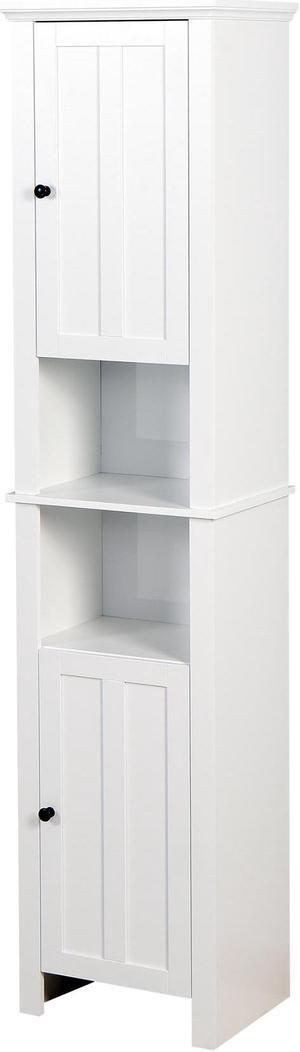Bathroom Floor Storage Cabinet with 2 Doors Living Room Wooden Cabinet with 6 Shelves 15.75 x 11.81 x 66.93 inch