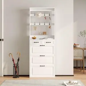 NEW White color shoe cabinet with 3 doors 2 drawers with hanger,PVC door with shape ,large space for storage NEW White color shoe cabinet with 3 doors 2 drawers with hanger,PVC door with shape ,large space for storage