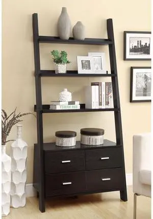 Shasta Cappuccino 5-Shelf Storage Ladder Bookshelf
