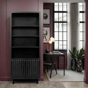 Radiance 78 inch High Bookcase Pier, No Assembly Required, Black Finish