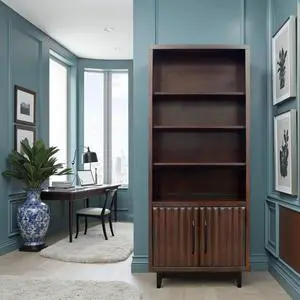 Linen Single Door Cabinet 59" H, Two Interior Shelves, Two Open Shelves, Light Oak / White
