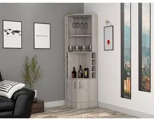 Itzel Antique Oak & Sandy Gray Finish Bookshelf