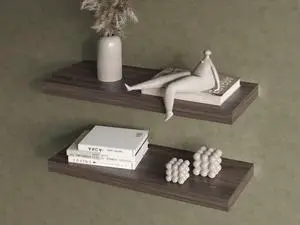Floating Shelf Dallas, Living Room, Dark Walnut