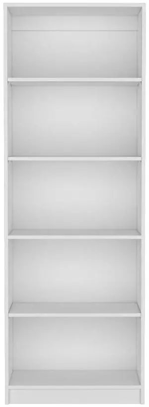 Furnish Home Store Wood Frame Etagere Open Back 6 Shelves Bookcase Industrial Bookshelf for Office and Living Rooms Modern Bookcases Large Bookshelf Organizer, White/Yellow