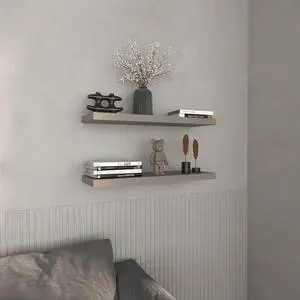 Floating Shelves 1.50" H, 2 Shelves, Taupe