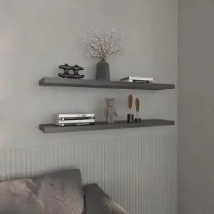 Floating Shelves 1.50" H, with 2 Shelf, Matt Gray