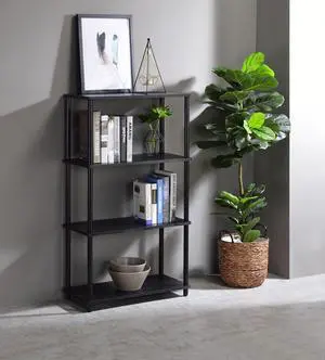 Nypho Black Finish Bookshelf