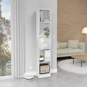 Vinton XS Bookcase Compact Bookshelf with Multiple Shelves, White