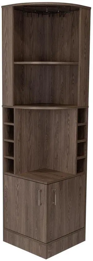 Syrah Corner Bar Cabinet, Two External Shelves