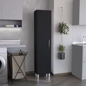 Laska 70" Tall Storage Cabinet Broom Closet with Broom Hangers,and Four Shelves