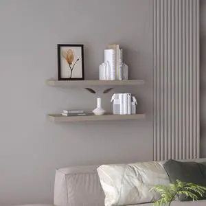 Ecco 31.5" Wide  Floating Shelves Set of 2, Shelves for Wall Decor for Bedroom, Bathroom Storage Shelves, Book Shelves for Living Room