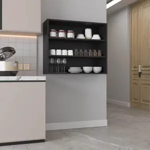 Wall Shelf 30" H, 3 Shelves, Black