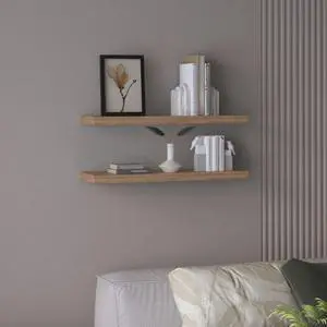 Ecco 31.5" Wide  Floating Shelves Set of 2, Shelves for Wall Decor for Bedroom, Bathroom Storage Shelves, Book Shelves for Living Room